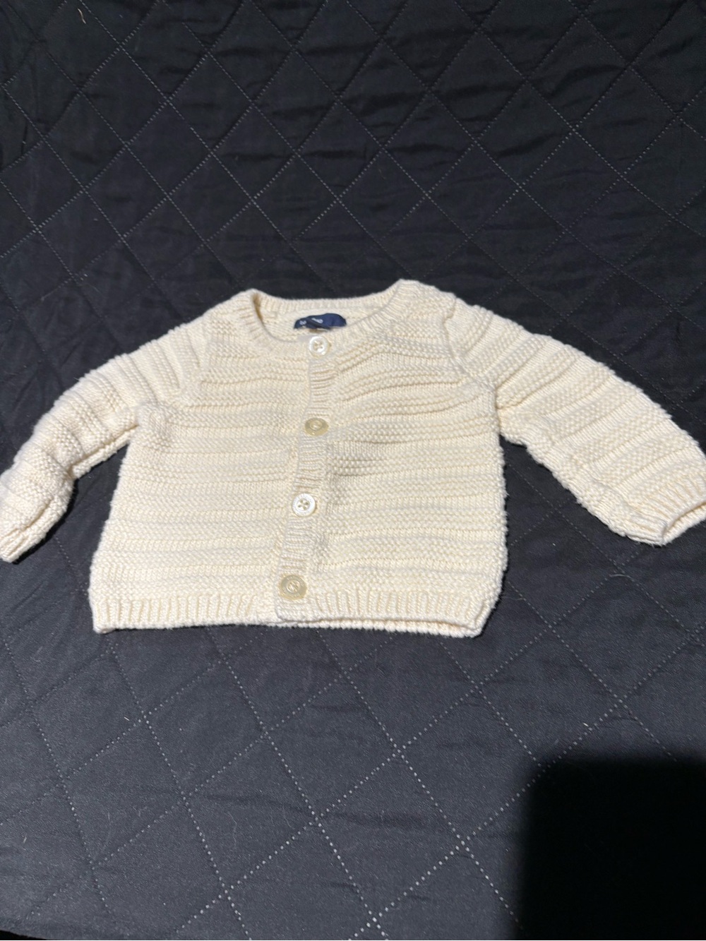 Baby gap cream-colored button-up cable baby cardigan sweater 0-3M